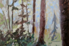 "Kevätaamu metsässä" öljyvärimaalaus, 2020