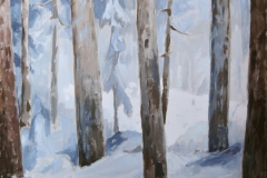 "Talvinen metsä" öljyvärimaalaus, 2017